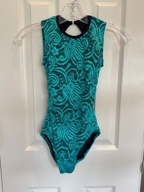 Chelsea B Teal Lace Leotard